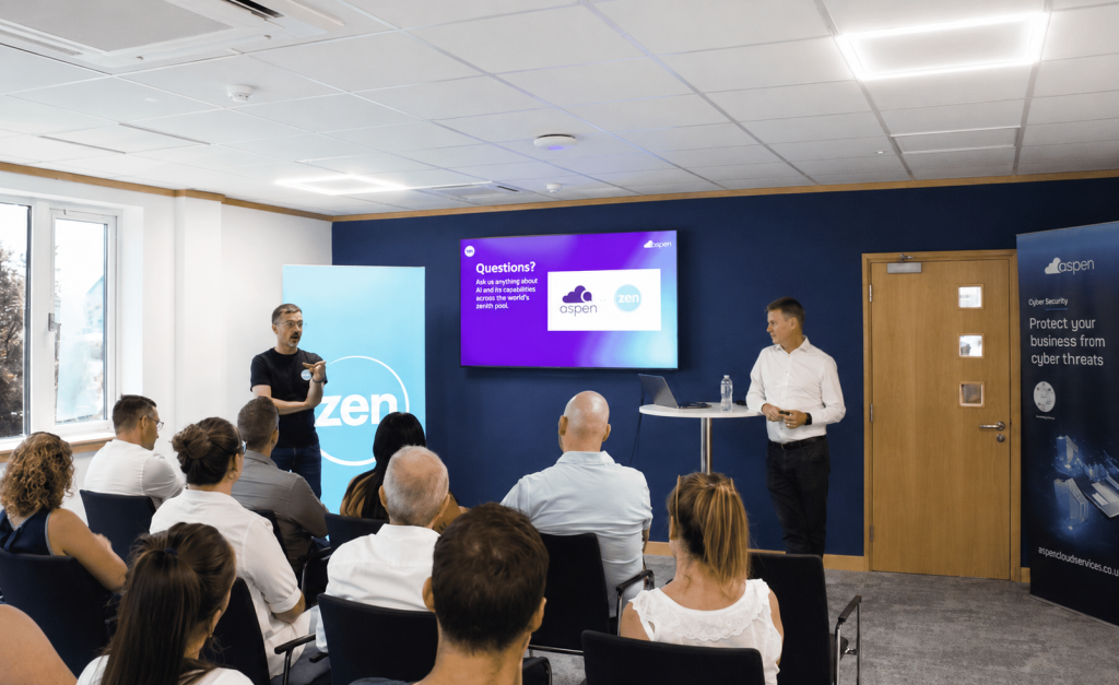 Alan Lees of Aspen Solutions with Zen event crowd