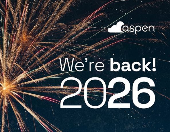 Aspen Solutions IT support logo on an image of fireworks celebrating new year
