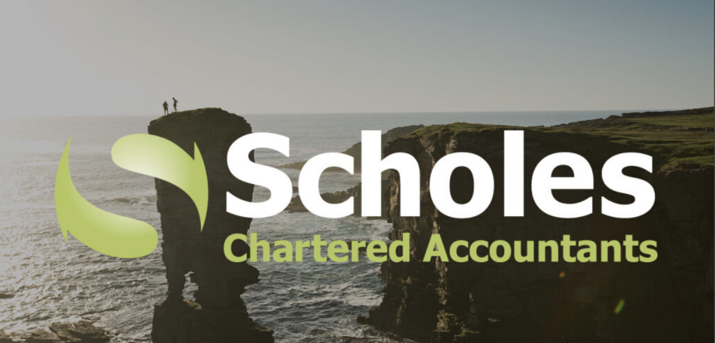 Scholes CA logo with ocean and mountain backdrop