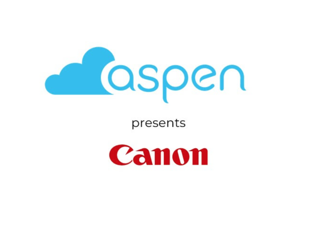aspen solutions logo with canon logo promoting glasgow cyber security event