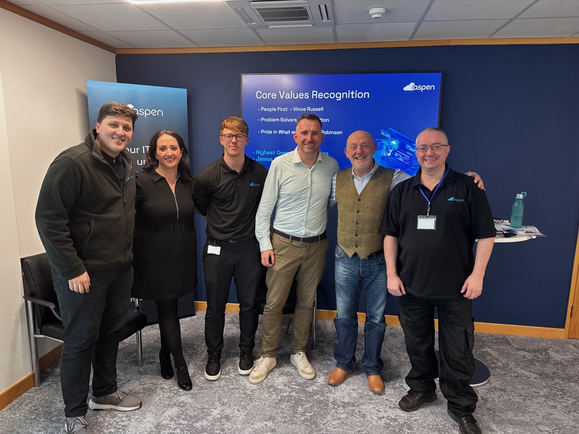 Aspen Solutions team picture at Glasgow HQ