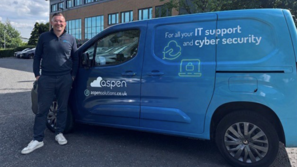 Paul Harkins next to Aspen Solutions IT Support van