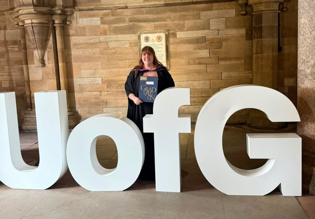 Lucy Moyes at Graduation ceremony in Glasgow University